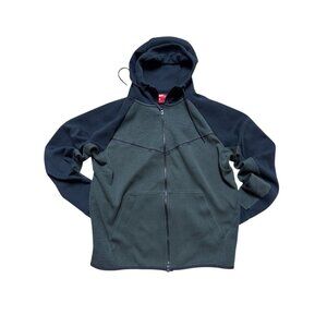 Nike Full Zip Hoodie XL Colorblock Navy Green Athletic Jacket Sweatshirt